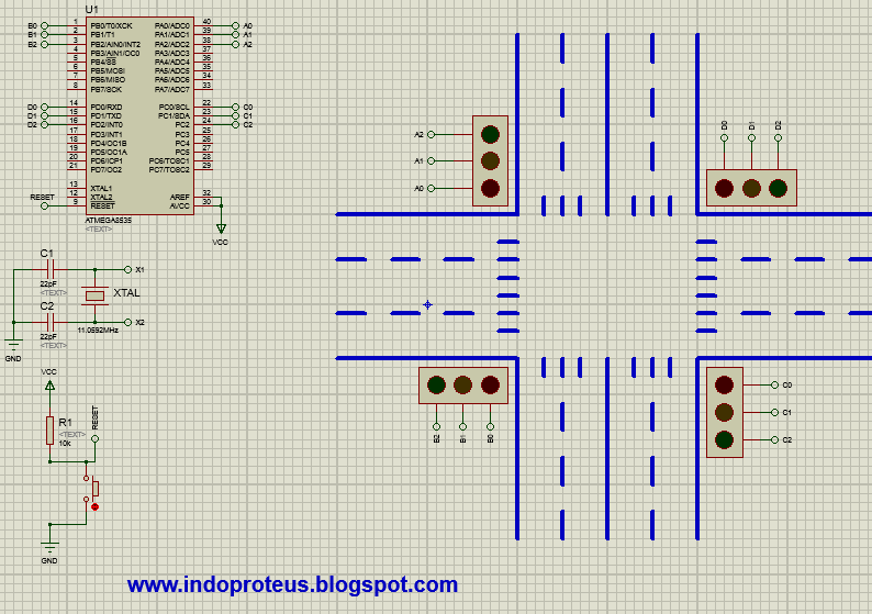 Simulasi Traffict Light dengan ATmega8535 Kumpulan Simulasi Project