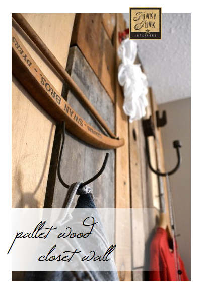 pallet wood hanging clothes closet wall Funky Junk Interiors