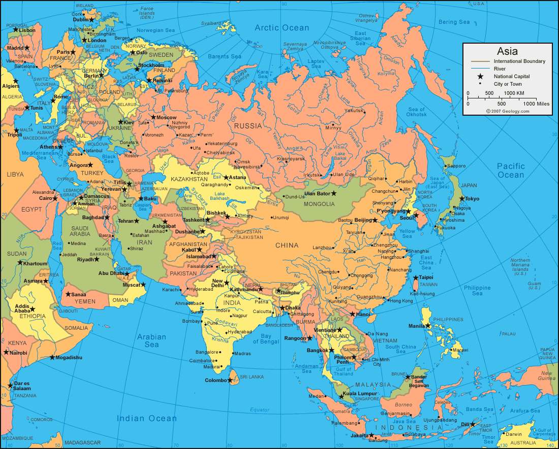Ásia | Mapas Geográficos da Ásia - Enciclopédia Global™