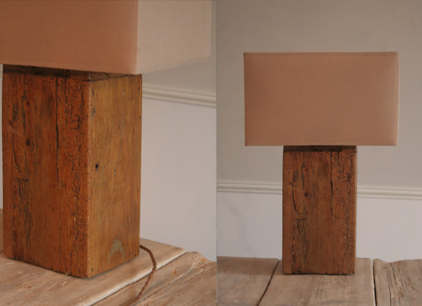 Rustic Wood Table Lamp, Reclaimed Wood Table Lamp