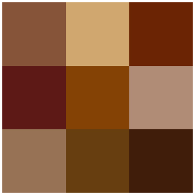 Tonalidades de color marrón