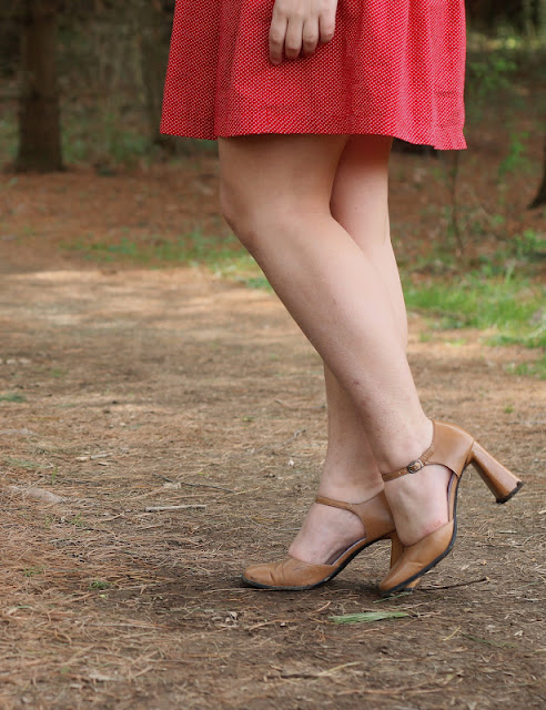 Girl in Red Polka Dot Dress Modcloth 