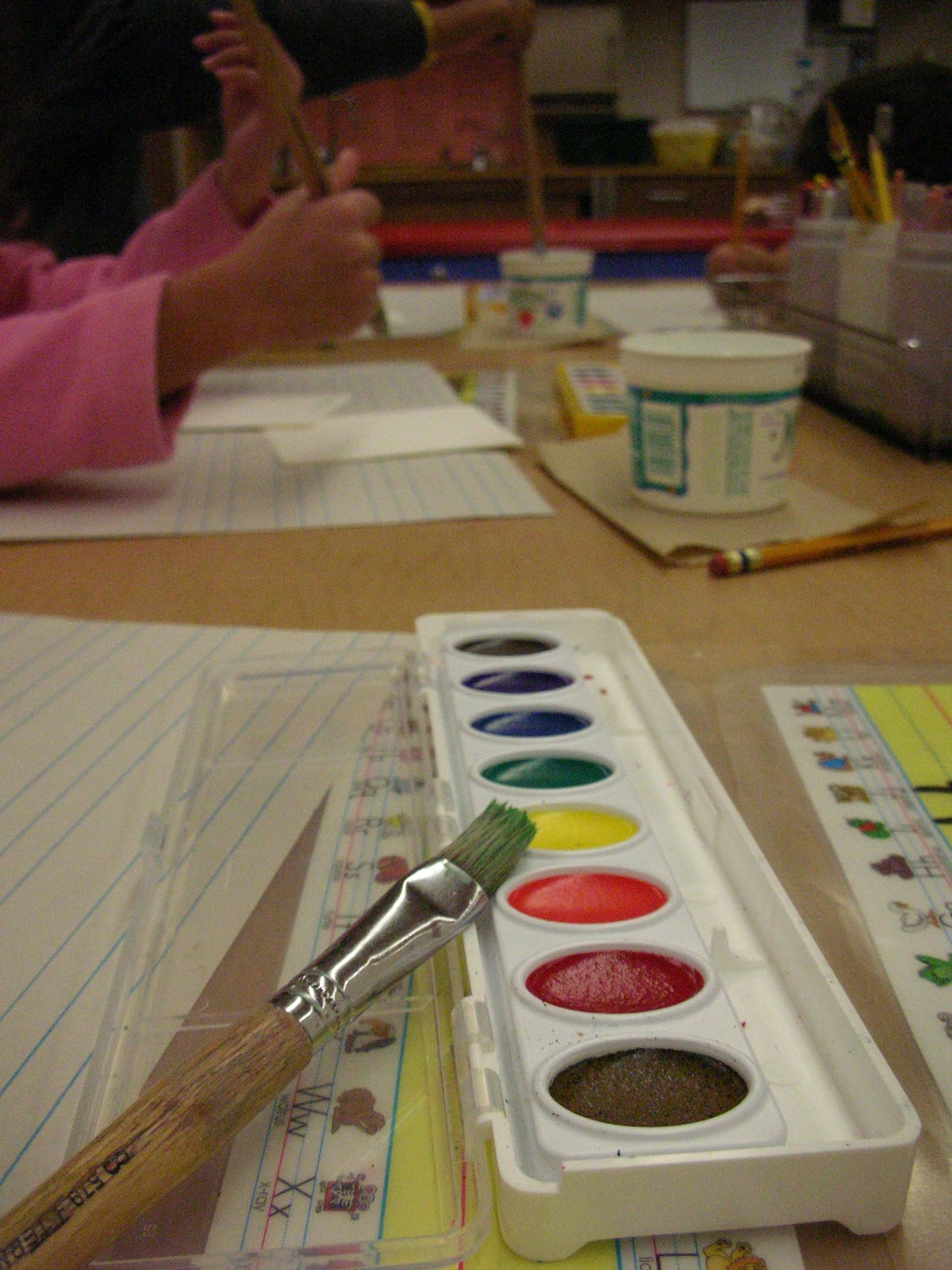 Kindergarten Kids Watercolor in Kindergarten