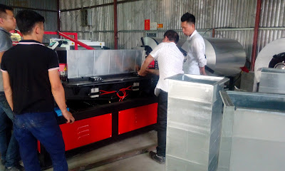 Quy trình chạy thử máy sản xuất ống gió
