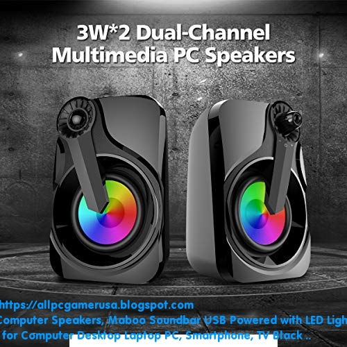 10 BEST Computer Speakers, Maboo Soundbar USB Powered with LED Light