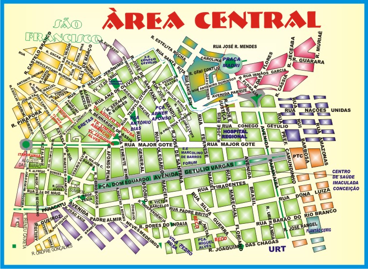 Mapa Àrea Central Patos de Minas