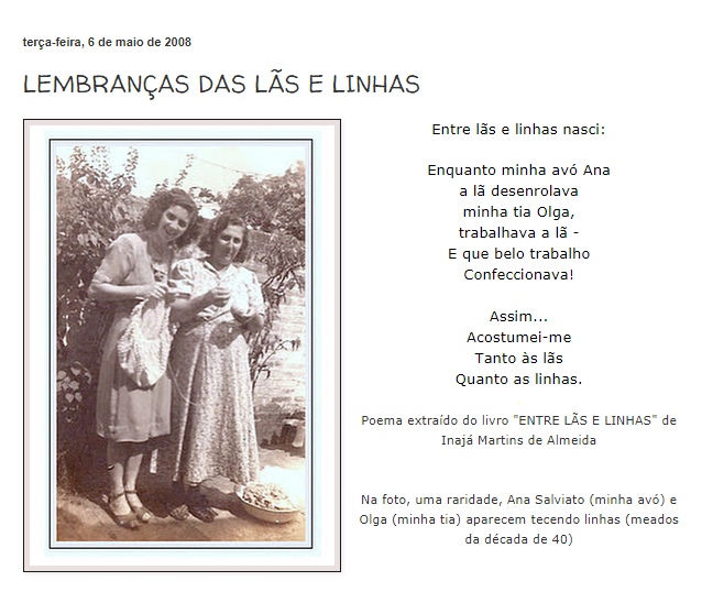 LEMBRANÇAS - Mãe e filha (Ana e Olga crochetam) - clique sobre a foto