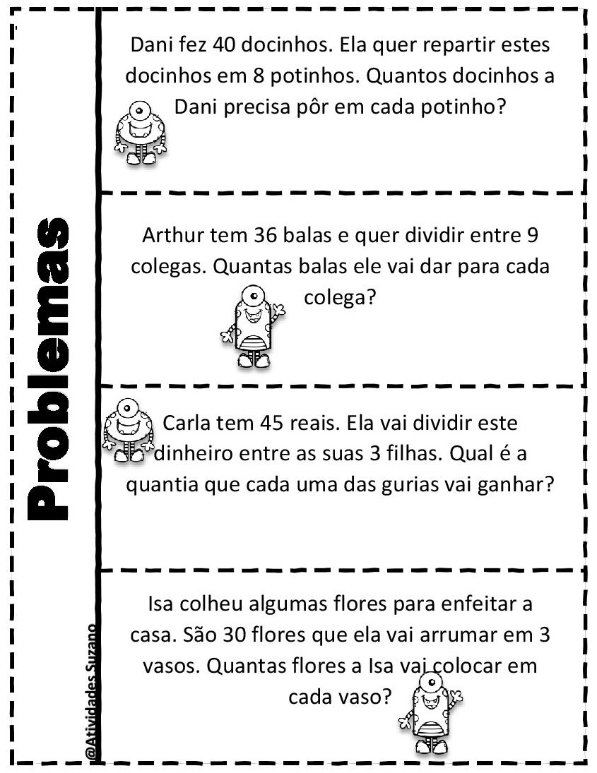 Problemas De Divisão Exata 3 Ano - FDPLEARN