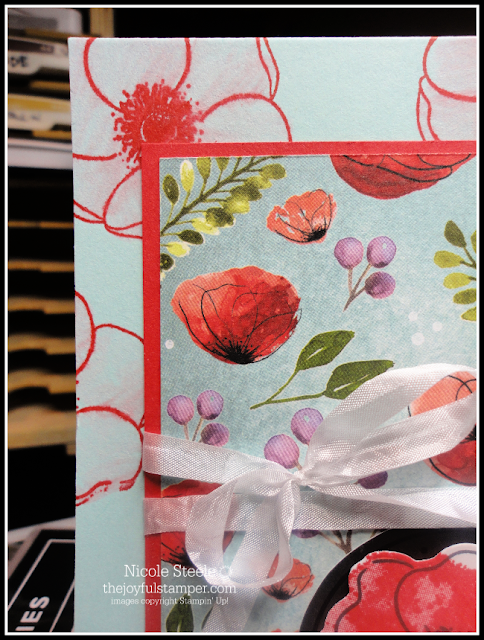 Use blender pen to fill in stamped background Technique tip: use blender pen to fill in stamped background | Stampin' Up!'s Painted Poppies used here | by Nicole Steele The Joyful Stamper