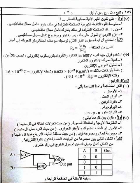 امتحانات السودان فيزياء للثانوية العامة تالتة ثانوي 2016