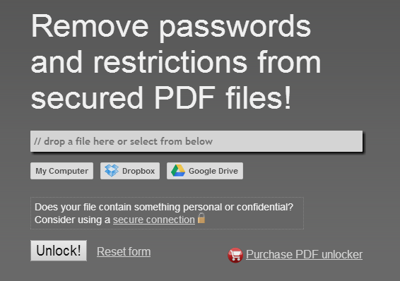 sito per togliere la password da un pdf