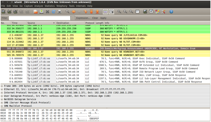 Sniffing con Wireshark 18