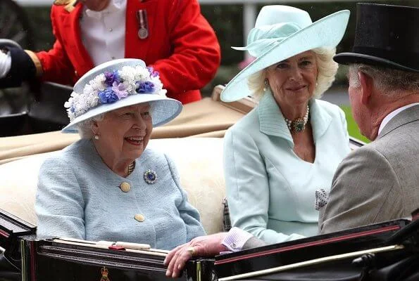 Queen Elizabeth, Duchess of Cornwall, Countess of Wessex, Prince Harry and Meghan Markle, Duchess of Sussex