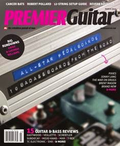 Premier Guitar - March 2015 | ISSN 1945-0788 | TRUE PDF | Mensile | Professionisti | Musica | Chitarra
Premier Guitar is an American multimedia guitar company devoted to guitarists. Founded in 2007, it is based in Marion, Iowa, and has an editorial staff composed of experienced musicians. Content includes instructional material, guitar gear reviews, and guitar news. The magazine  includes multimedia such as instructional videos and podcasts. The magazine also has a service, where guitarists can search for, buy, and sell guitar equipment.
Premier Guitar is the most read magazine on this topic worldwide.