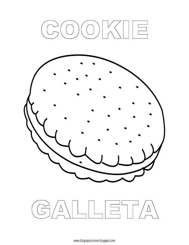 Dibujos Inglés - Español con G: Galleta - Cookie