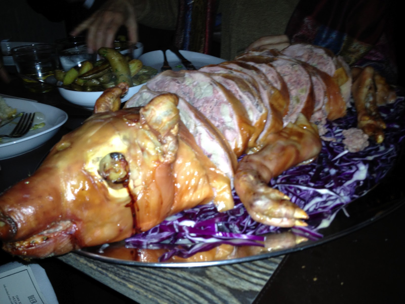 the whining diner and wellfedfred the whole hog pig dinner at DBGB