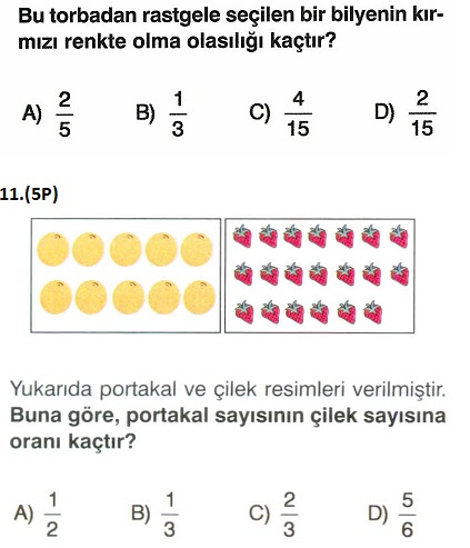 2013 6. Sınıf Matematik 2. Dönem 2. Yazılı Soruları | Online Test