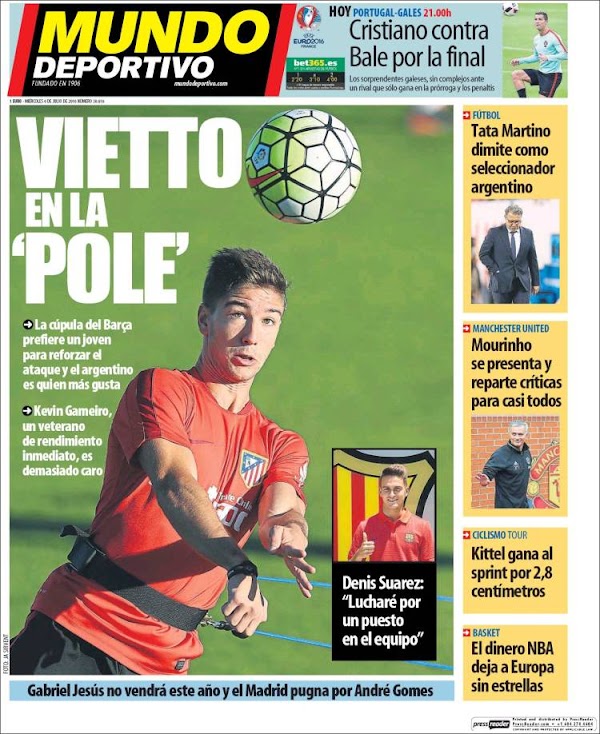 FC Barcelona, Mundo Deportivo: "Vietto en la pole"