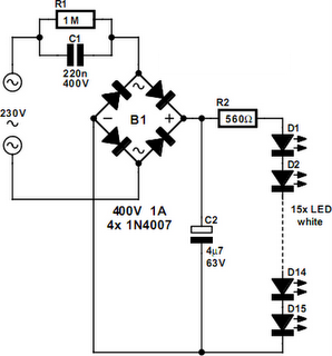 D Rudiant: Led Light Circuit Diagram 230v