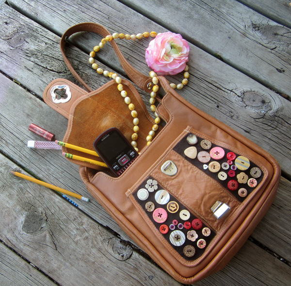 Shades Of Tangerine Embellished Button Purse (DIY) With