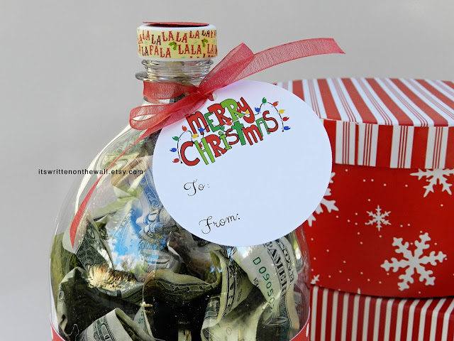 It's Written on the Wall: Christmas Cash Gift Idea - Fill a Soda Bottle ...