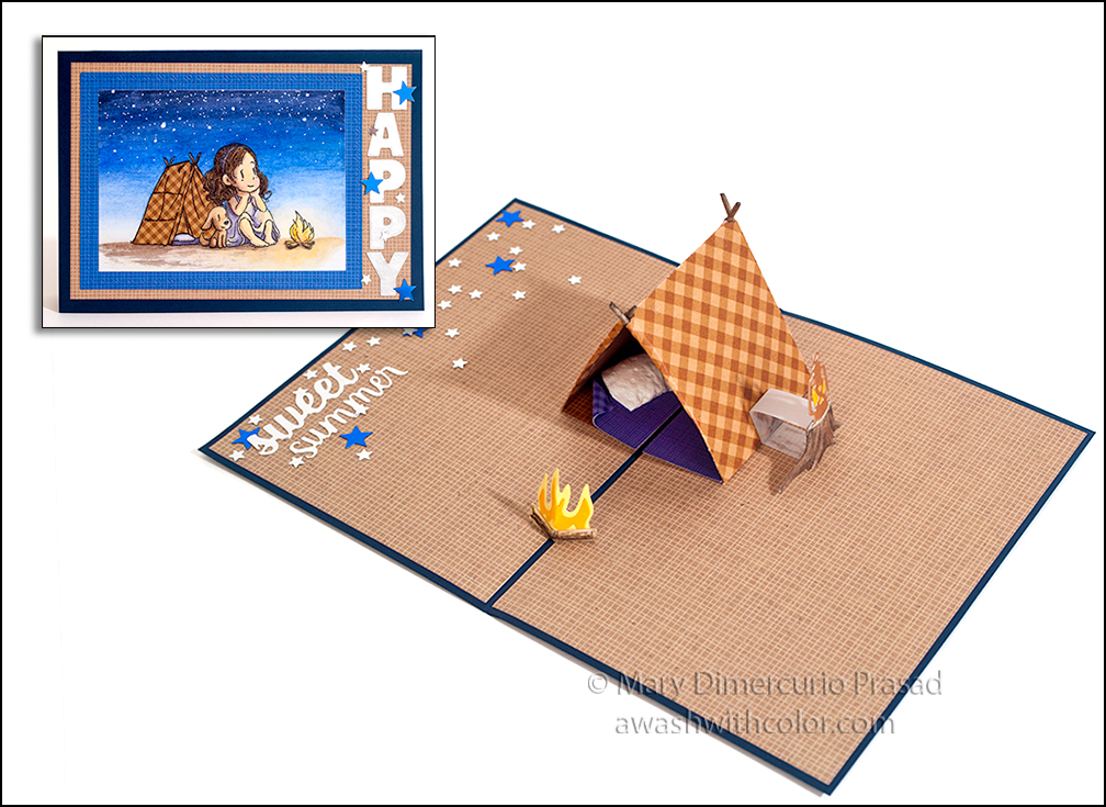Awash With Color Campfire Comfort Tent Pop Up Card Daniel Smith
