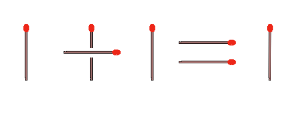 6+4=4 Mova apenas 1 (um) palito para corrigir essa equação