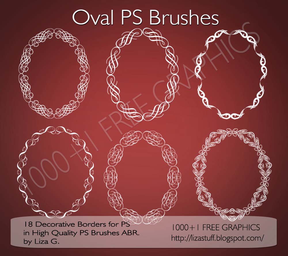 18 Decorative Oval Border Brushes. Στάλες στο γαλάζιο