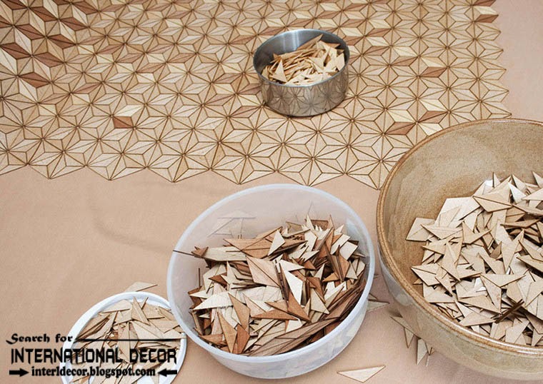 New collection of Eco-friendly wooden carpet and rugs, textured elements
