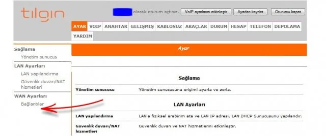 Tılgın Wireless Modem Arayüz Kullanıcı Adı ve Şifresi