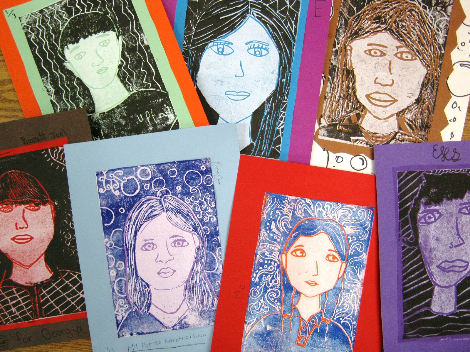 doodles&noodles: Self Portrait Reductive Prints