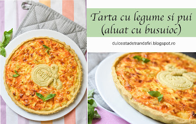 Tarta cu legume si pui (aluat cu busuioc)