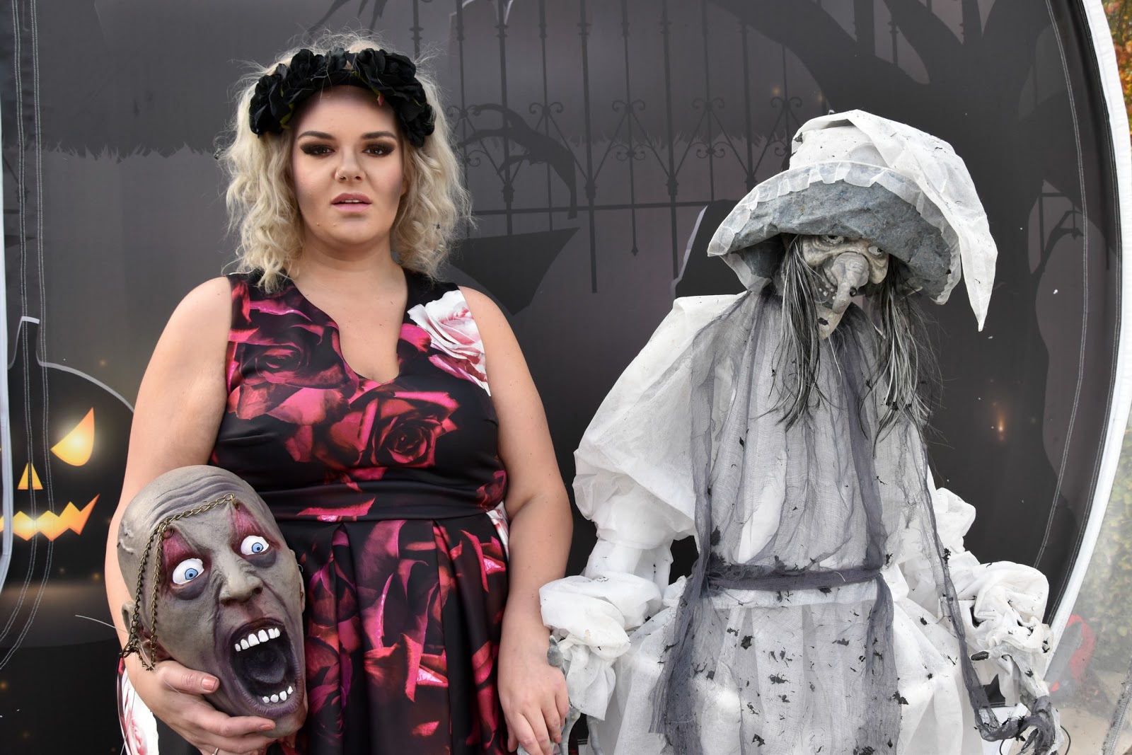 Floral Skull Plus Size Halloween Outfit with Yours Clothing at The Alnwick Garden