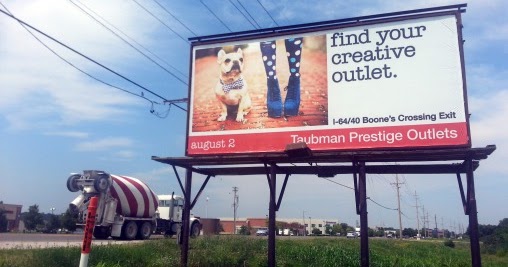 Taubman Prestige Outlets puts up grand opening billboards