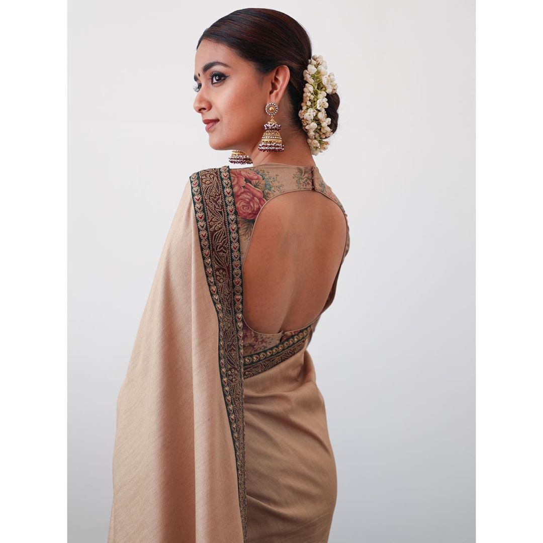 Actress Keerthi Suresh New Saree Photoshoot Actress Keerthi Suresh New Saree Photoshoot