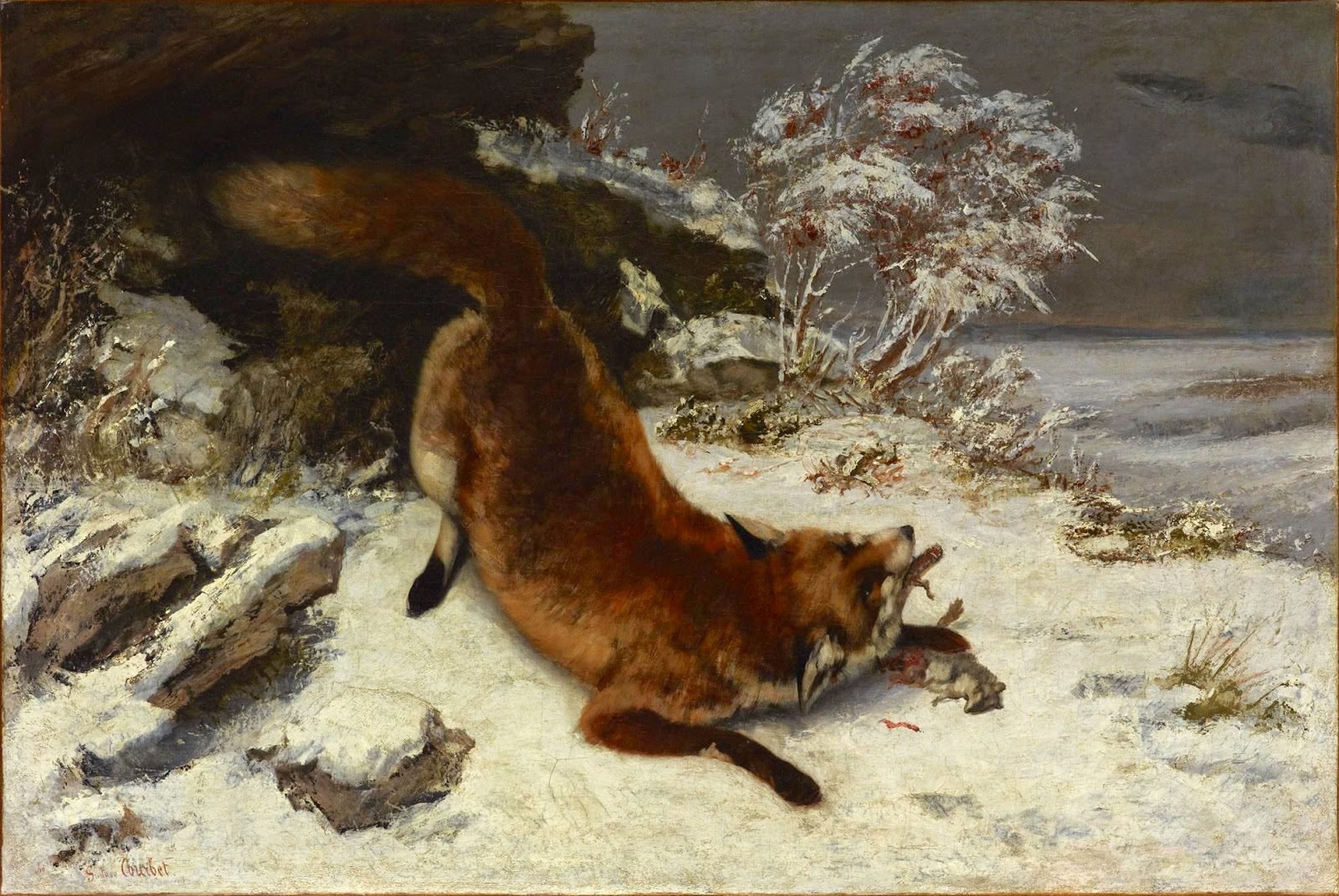 El blog de Blanca: Zorro en la nieve - Gustave Courbet
