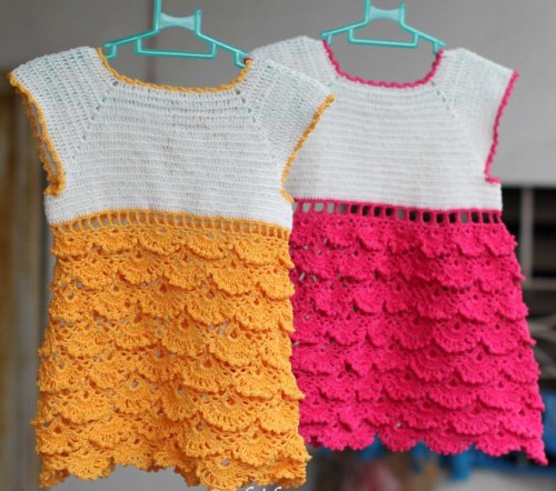 Crochet charming dress for little girls - Free pattern