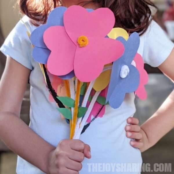 How to Make Simple Paper Heart Flowers