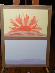 waldorf watercolor painting four moon