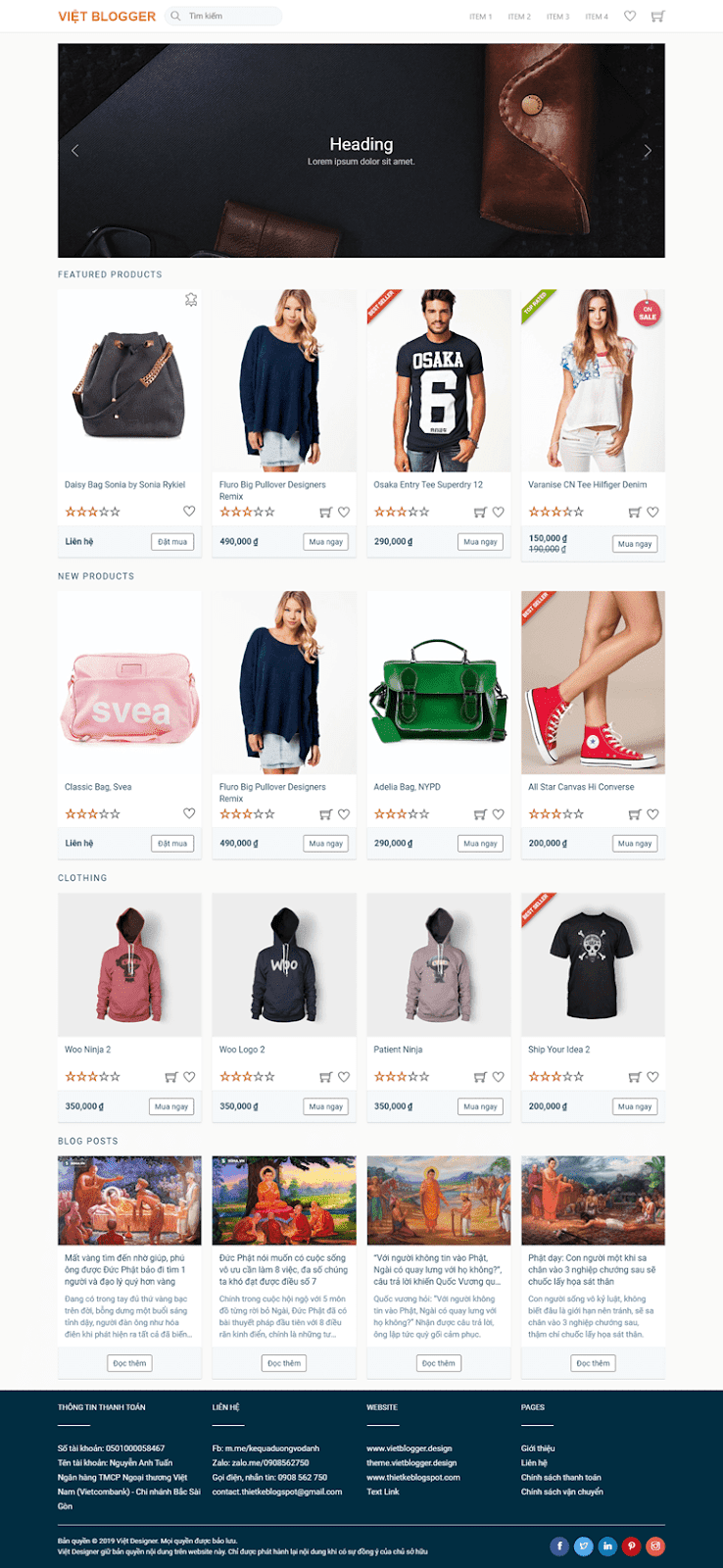 Giới thiệu theme bán hàng Việt Designer Shop