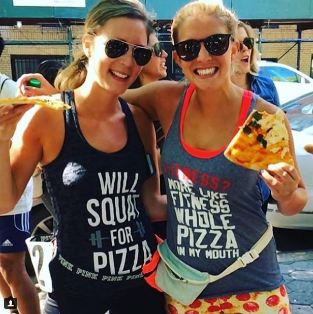 New York Running Competition While Eating Pizza