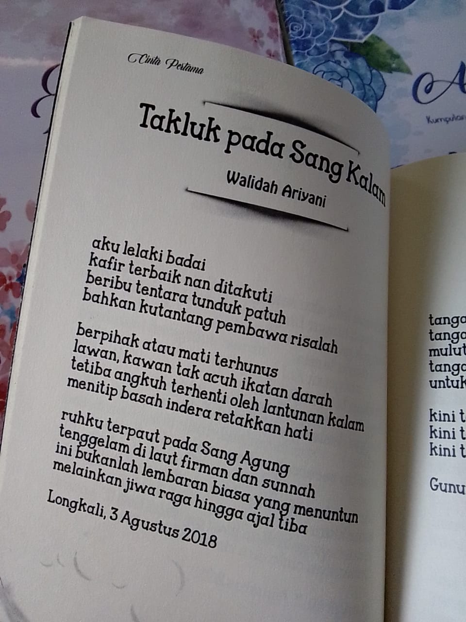 Cinta Pertama Dan Asa Si Antologi Puisi Bolak Balik Yang Cantik Qonitatku Com