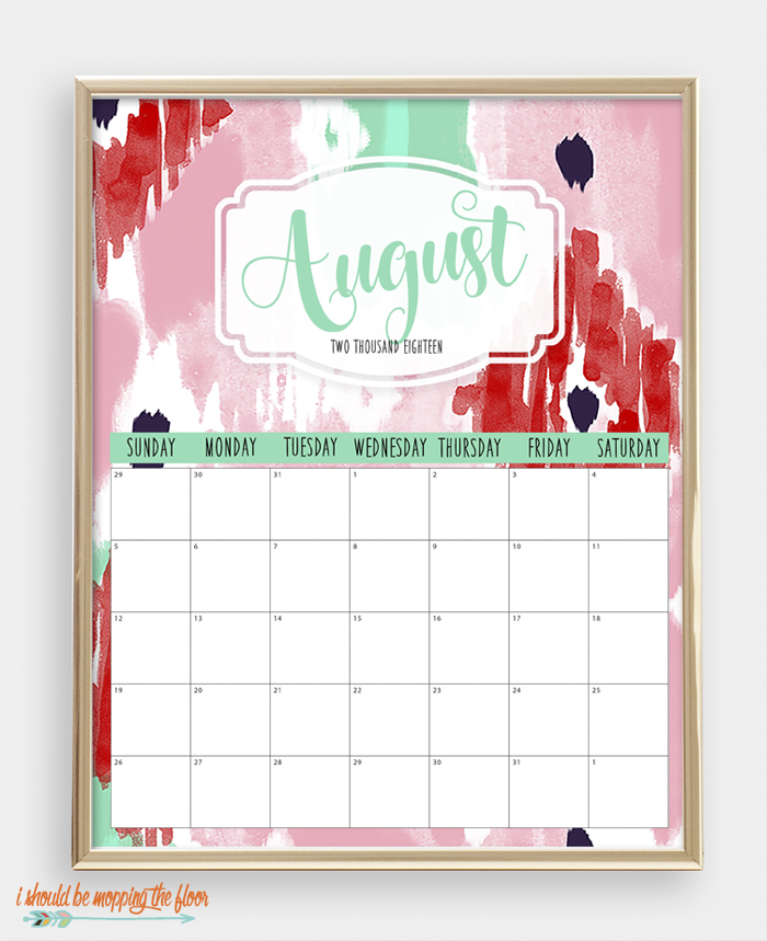 Bright, Bold, Fun, and Colorful 2018 Printable Calendar | 8x10 sizes