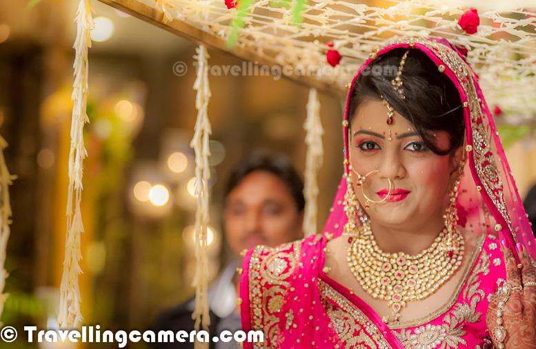 Indian Weddings are quite interesting to photograph and capture these moments to cherish forever. In different states of India, different rituals are associated with regional weddings, but the common part is colorfulness. Let's check out this Photo Journey to check out colorful moments with Indian Bride.. Indian Brides ensure the best dresses for their weddings along with appropriate jewellery and other relevant stuffLehnga-Choli is main dress for Brides in Indian Weddings. Wedding in India is a very special occasion of life and people spend a lot on everything associated. On same lines, if we go online or in markets to search Lehnga-Choli, there would hundreds of types of Lehnga-Choli. I just spent 10 minutes on web and got to about various types like Jodhpuri n all, but I am amazed to categorization on the basis of ceremonies which take place in an Indian Wedding. Like Sangeet Lehnga-Choli, Mehndi Lehnga-Choli, Reception Lehnga-Choli etc..Since there is huge demand for Wedding Appareals in India, there is a huge supply of designer Lehnga-Choli as well. Every city in India has various designers who are only focused around weddings. And these are dresses are not limited to Lehngas only. There are many couples who want to try something different in Indian or western version.The market for Bridal dresses is quite big and at the same time demand for various options in Groom dresses is also increasing quite fast. Sherwanis, Indo-Western Suites etc.. Venues for Indian Weddings are also very special. With time trends are changing but still there is huge demand of different types of places. Usually huge number of friends & relatives join together to celebrate this moment. Still some families celebrate the main ceremony with everyone and at times, invitees are divided into different ceremonies. Venues are arranged accordingly. Usually huge farms are preferred for main ceremony and if someone decides to have lesser number of guests, number of options increase as various good hotels are decent space to host marriages. Trend of Wedding planners is also increasing in India. A wedding planner is a professional who assists with the design, planning and management of a client's wedding. Weddings are significant events in people's lives and as such, couples are often willing to spend considerable sums of money to ensure their wedding is organized as perfectly as possible. Professional wedding planners exist throughout the world, most notably in the USA, UK and Western Europe. There are various wedding planning courses available to those who wish to pursue the career. Wedding planners are often used by couples who work long hours and have little spare time available for sourcing and managing wedding venues and wedding suppliersIndian weddings are filled with ritual and celebration that continue for several days. Generally anywhere between 200 to 5000 people attend. Many of the attendees are unknown to the bride and groom themselves.  The traditional Indian wedding is about two families being brought together socially, with as much emphasis placed on the families coming closer as the married couple. Many wedding customs are common among Hindus, Jains, Sikhs, and even Muslims. They combine local, religious and family traditions. The period of Hindu marriage ceremonies dates from the application (lagan) of tilakIndian weddings are a mainstay in the social calendar of the whole community. Many wedding traditions that originated in India, Pakistan and Bangladesh carried over to immigrant populations. Increasingly, Western features are incorporated, such as speeches, the first dance and the traditional wedding cake. Indian weddings are typically lavish - which costs a lot to the family.A non-Indian guest wondering about the fat Indian Weddings and detailed rituals to be followed for starting a married lifeFamily priest is one of the important person in Indian Marriages, who is required in almost every ceremony related to weddings in India. Some of the common cemermonies in Indian Weddings are -Sangeet, Mehndi, Kanyadaan, Bariksha, Tilak, Lagn, 7 Vachan, fere, Flower bed Ceremony, Vidai etc.professional Indian Wedding Photographer VJ Sharma | Indian Wedding Photography | Top Wedding photographers in Delhi | Couple shoot Photographs | Pre-Wedding Photo shoots | Post Wedding photo Shoots | Candid Wedding photography | Fine Art Wedding Photography