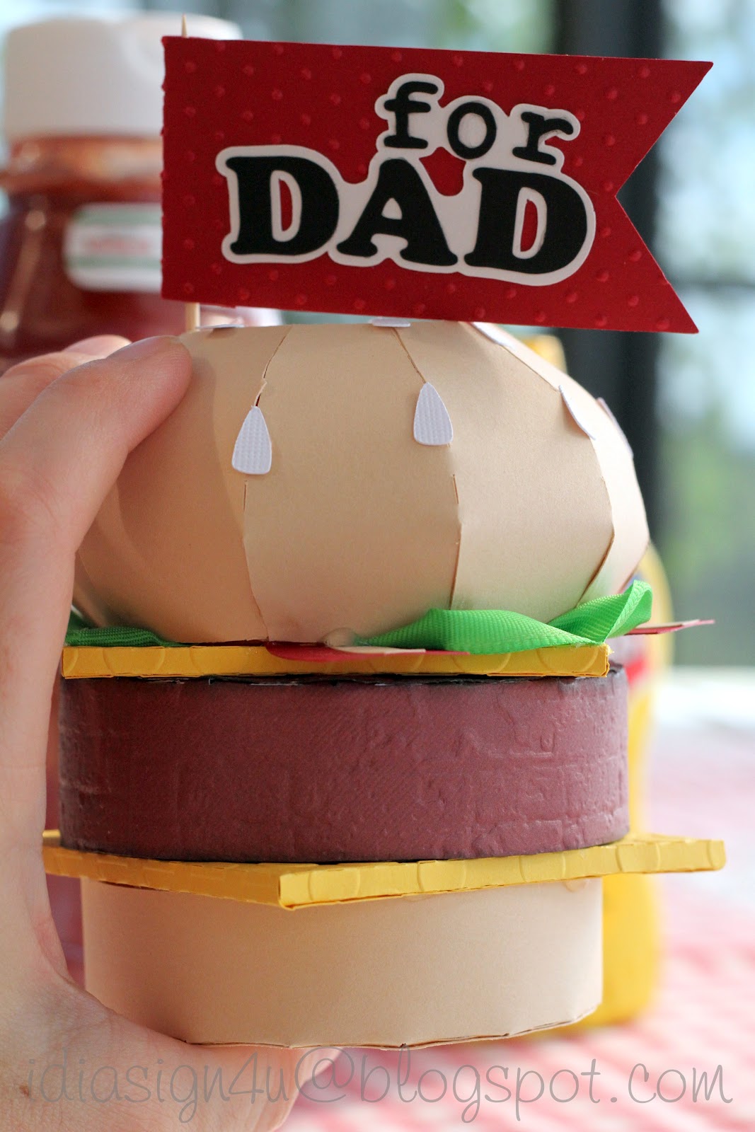 I Love Doing All Things Crafty 3D Paper Cheeseburger Treat Box