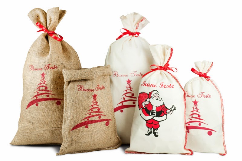 Sacco X Albero Di Natale Mamma, moglie....semplicemente donna!: Sacchetti di Natale in juta e