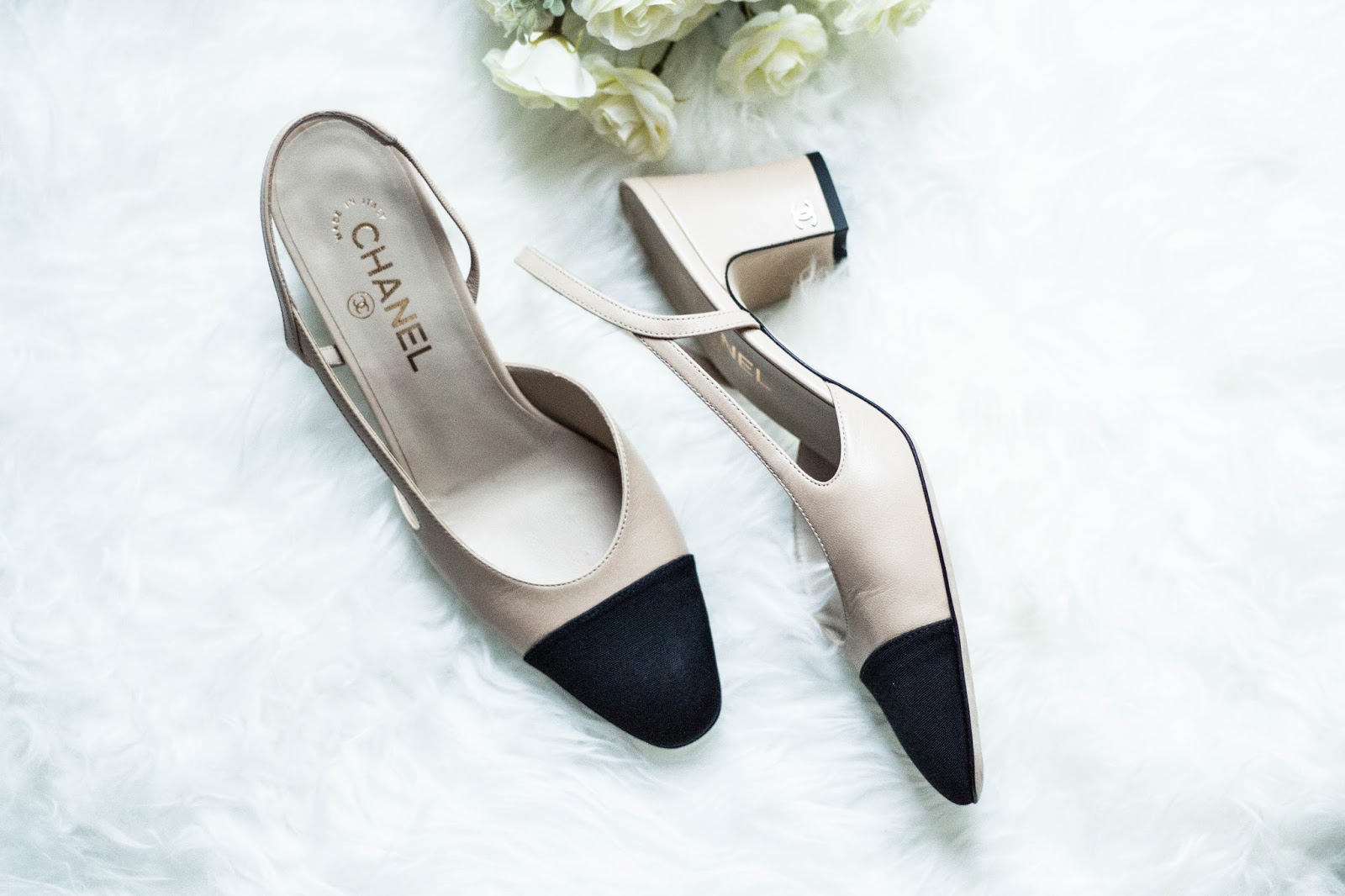 chanel slingback silver