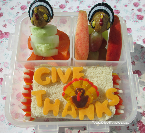 Give Thanks, Thanksgiving bento school lunches