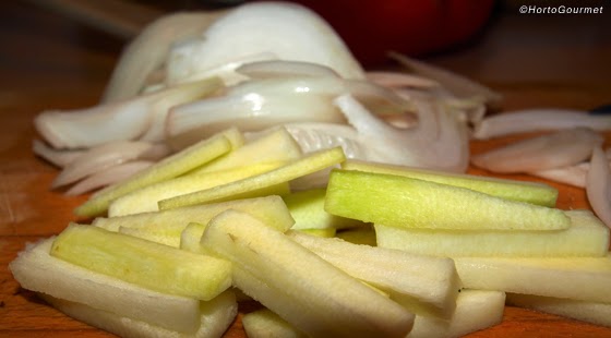 Calabacín y cebolla en mirepoix HortoGourmet