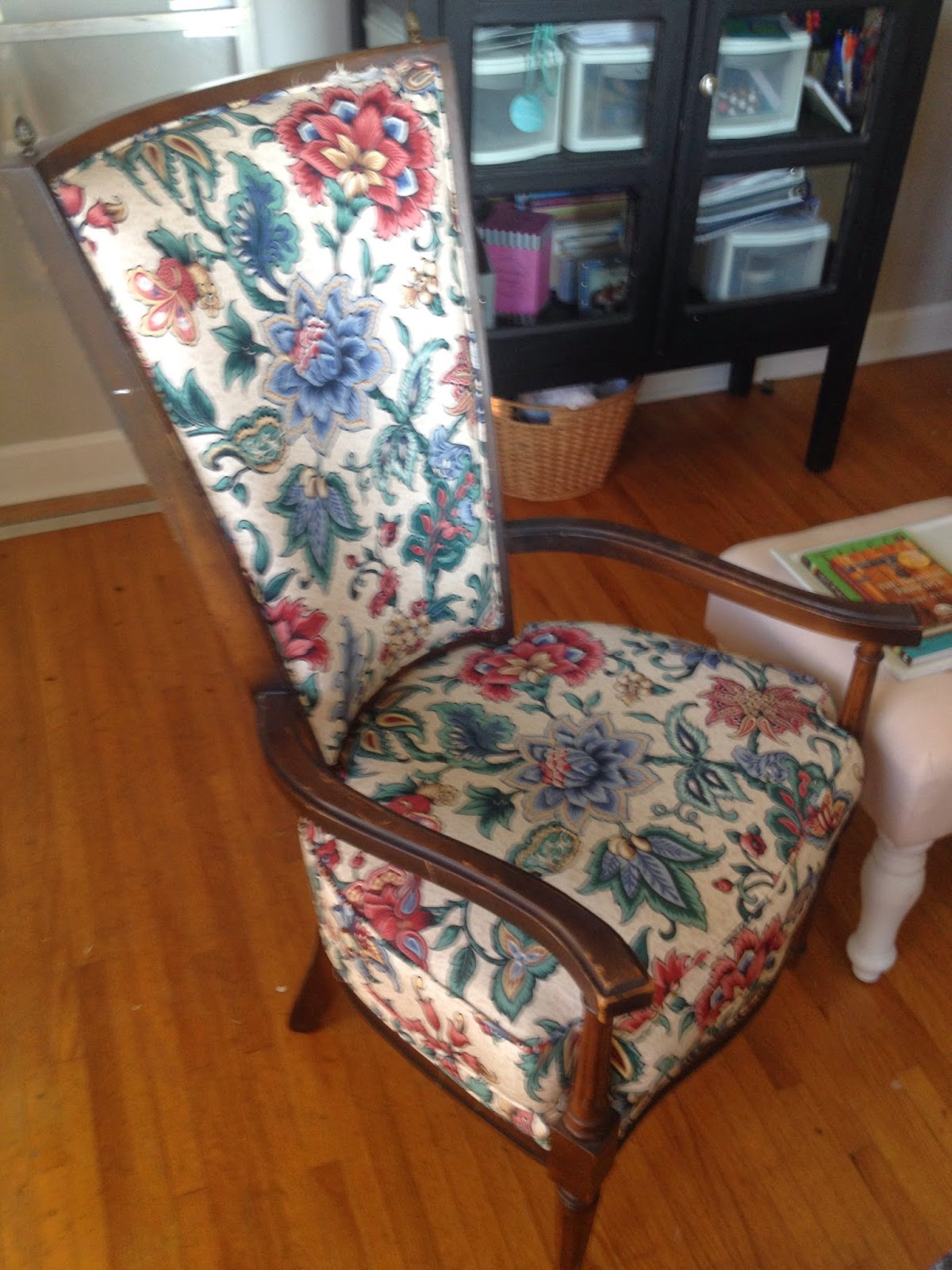Blissfully Chic DIY The Painted Chairs (Painting Over Fabric)